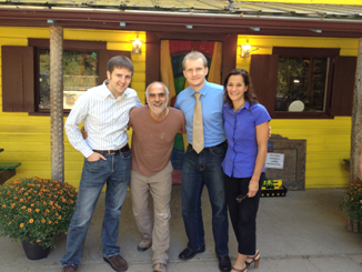 Audrey with coworkers and Miguel